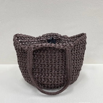 Dark Brown Hand Knit Straw Large Capacity Summer Shoulder Tote Bag