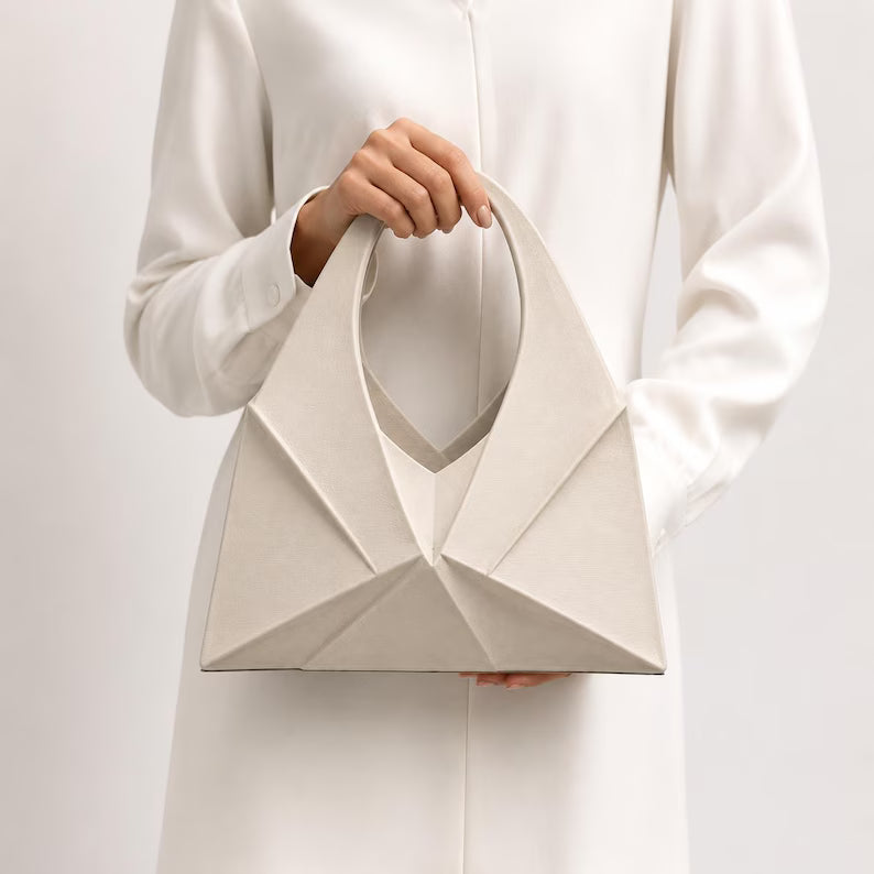 Geometric Structured Mini Top Handle Handbag